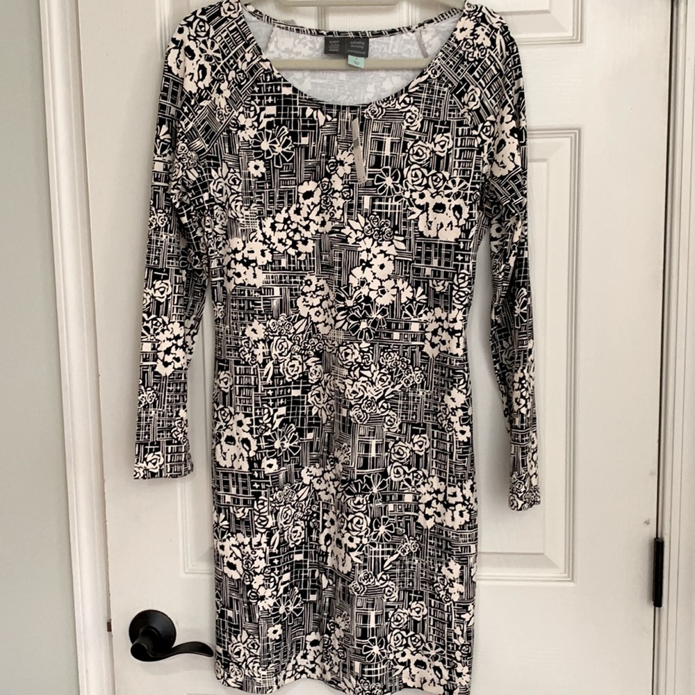 Anthropologie Imani Bodycon Mini Dress Black & Cream